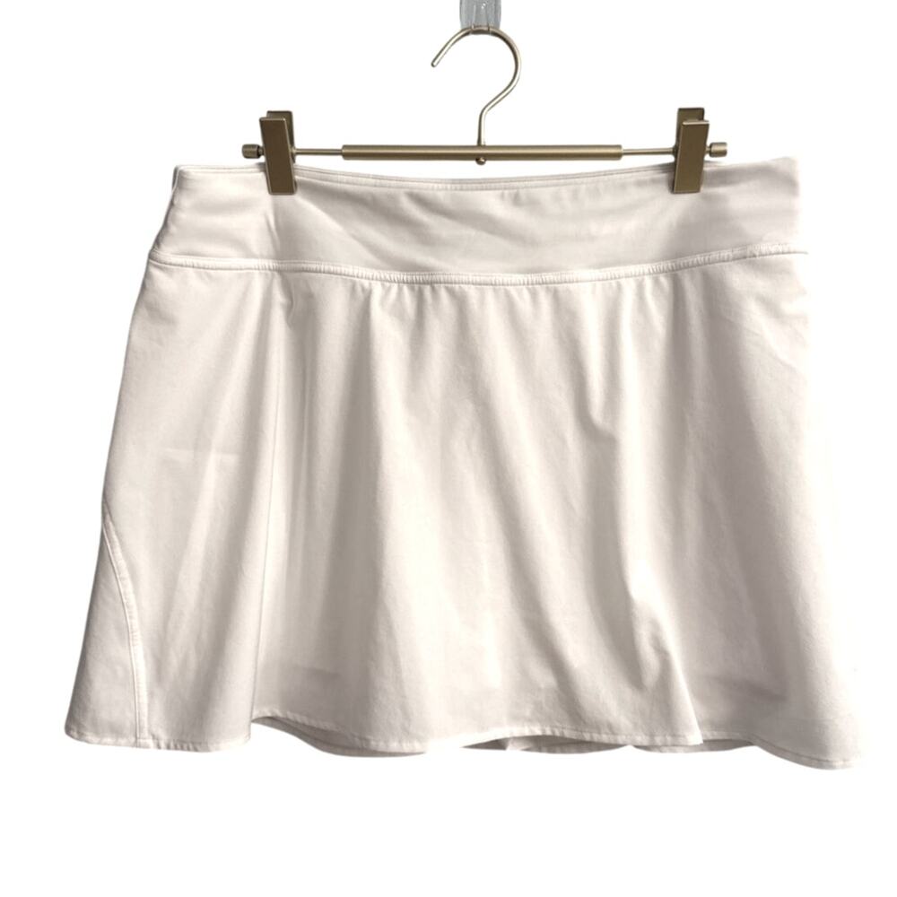 Lululemon Pace Rival Skirt No Panels White Tennis Golf Skort Women's Size 12 EUC